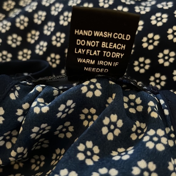 Dark Blue Floral Top with Bow on back - Picture 5 of 5